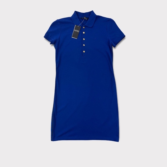Lauren Ralph Lauren Women’s Pique Polo Dress Royal Cobalt - Picture 1 of 6